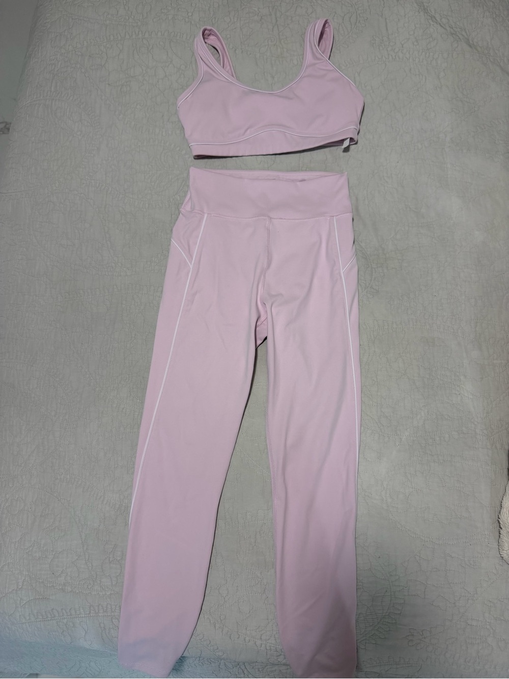 Women’s Gottex High-Waist Pink Active Leggings and Sports Bra Set